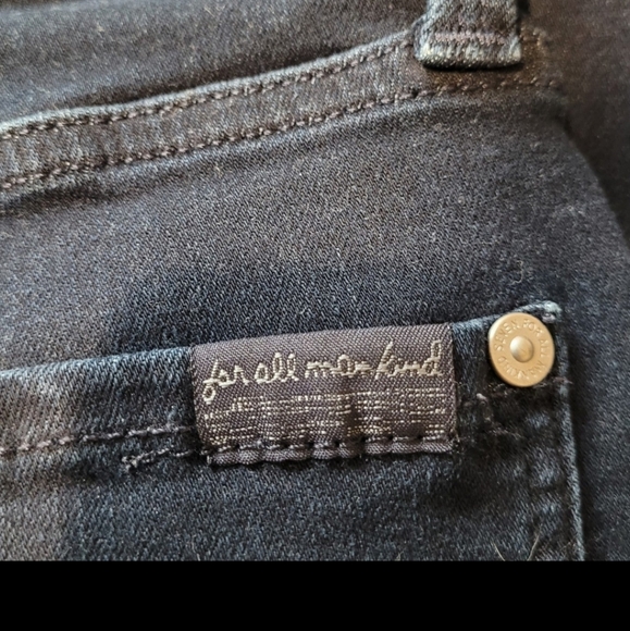 7 for all man kind Womens Sz 28 the high waist ankle skinny Black Wash - Picture 7 of 11